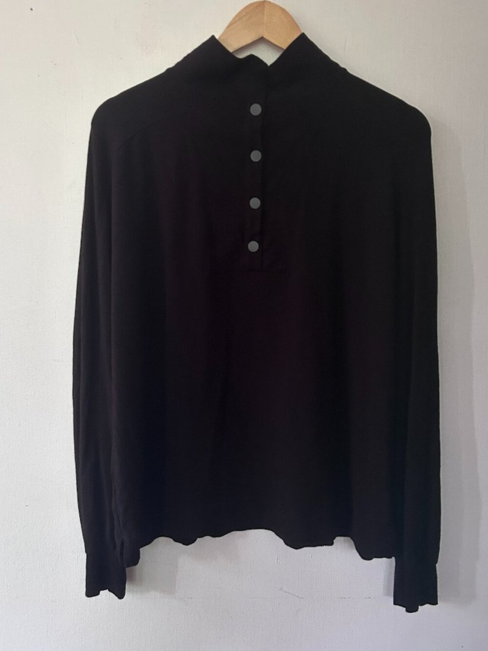 Soma Ultra Soft Fleece Quarter Zip Sweatshirt XL Black Pullover Neutral Minimal